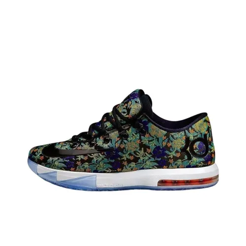Nike KD 6 EXT Floral Низкий Топ Баскетбольные Кроссовки для Игры Мужской Черный