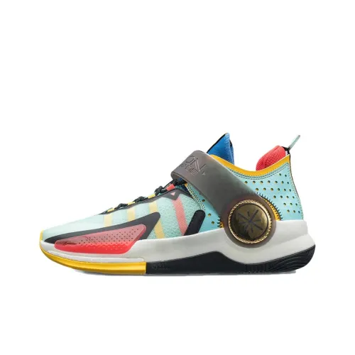 LINING Wade Fission 7 Амортизаторы Шок Резистентный к Износу MID Баскетбольные Кроссовки Мужские Синий