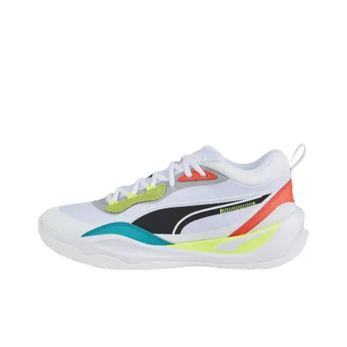 PUMA Playmaker Pro Slip-Resistant Abrasion-Resistant Low-Top Баскетбольные Кроссовки Мужские Белые