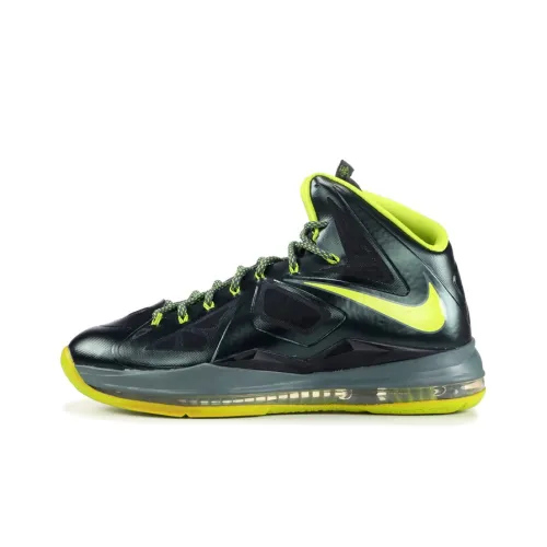 Nike Lebron 10 Dunkman Нелипкий Легкий MID Баскетбольные кроссовки для игры Мужской Серый Желтый