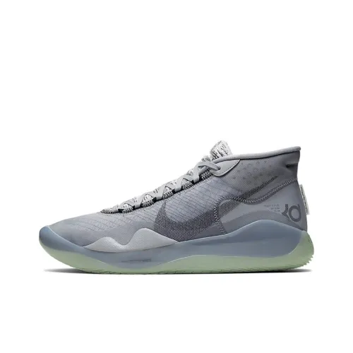 Nike KD 12 Zoom KD 12 Slip-resistant Abrasion-resistant Lightweight MID Basketball Game Shoes Men's Gray Найк KD 12 Zoom KD 12 Противоскользящий Устойчивый к истиранию Легкий MID Баскетбольные кроссовки для игры Мужской Серый