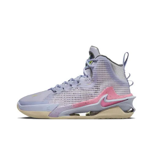 Nike Shock Absorbers Slip-Resistant Abrasion-Resistant High Top Basketball Shoes Unisex Purple Найк Shock Absorbers противоскользящие устойчивые к истиранию высокие баскетбольные кроссовки унисекс фиолетовые