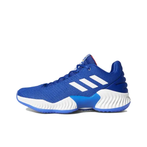 Adidas Pro Bounce 2018 Low Амортизация Устойчивый к истиранию Дышащий Низкий Верх Баскетбольные кроссовки Мужские Синий Белый