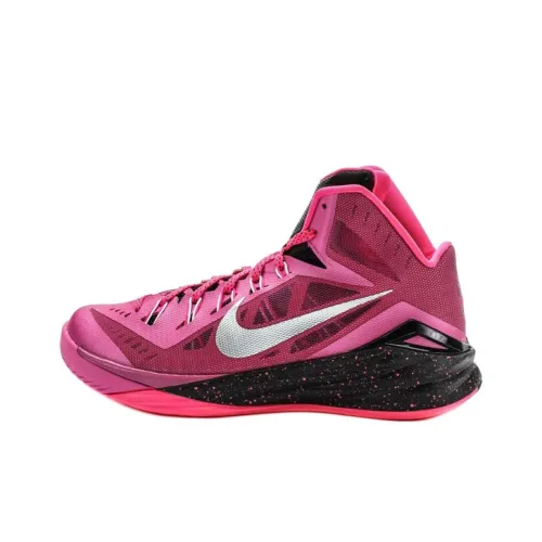 nike Hyperdunk 2014 Breast Рак Нескользящий Легкий MID Топ Баскетбольные кроссовки Мужской Черно-розовый