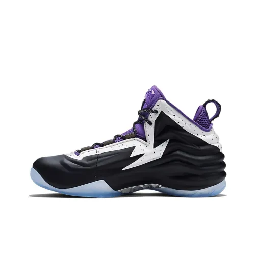 nike Chuck Posite Shock Absorbers Slip-Resistant Abrasion-Resistant MID Топ Баскетбольные кроссовки Мужской Фиолетовый Черный Белый