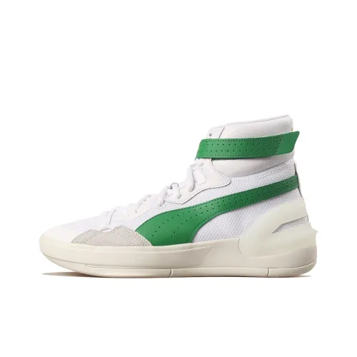 PUMA Sky Modern Шокабойеры Устойчивый к истиранию MID Баскетбольные кроссовки Унисекс Белый Зеленый
