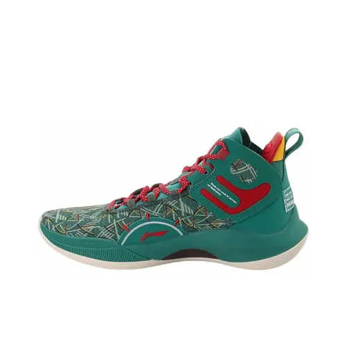 LINING CJ 1 CJ 1 Амортизаторы Slip-resistant High Топ Баскетбольные кроссовки для игры Мужской Cadmium Green