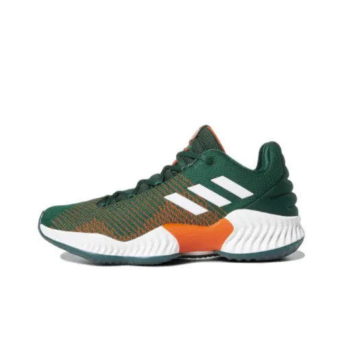 Adidas Pro Bounce 2018 Low Shock Absorbers Противоскользящий Низкий Топ Баскетбольные кроссовки Мужской Зеленый Белый Оранжевый