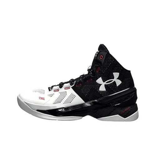 Under Armour Curry 2 Костюм и Галстук Under Armour Curry 2 Высокие Баскетбольные Кроссовки для Игры Мужской Черный Белый