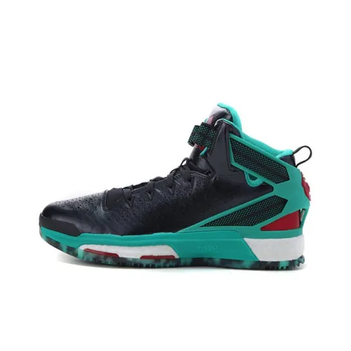 Adidas D Rose 6 Устойчивые к истиранию MID Баскетбольные кроссовки Мужские Черные Зеленые