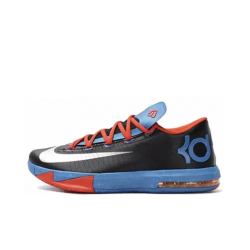 Nike KD 6 Гостевой Нескользящий Легкий Низкий Топ Баскетбольные Кроссовки Мужские Черный Синий