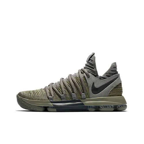 nike KD 10 Veterans Day LMTD EP Shock Absorbers Slip-Resistant Low Top Баскетбольные кроссовки Мужские Серый Зеленый