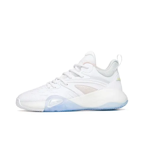 ANTA Basketball Collection Амортизирующие подошва Устойчивая к истиранию Низкий топ Баскетбольные кроссовки Мужские Белый Зеленый