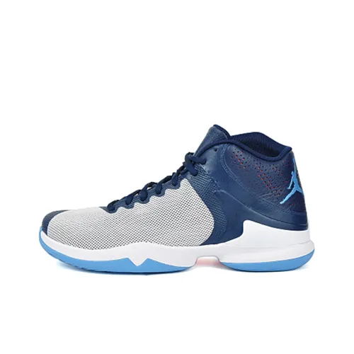Джордан Super.Fly 4 Амортизация противоскользящее покрытие устойчивое к истиранию высокий топ баскетбольные кроссовки Мужские Белый Синий
