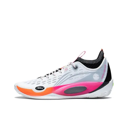 LINING Wade 808 Ultra Устойчивый к истиранию Дышащие Низкие Баскетбольные Кроссовки Мужские Белые Розовые