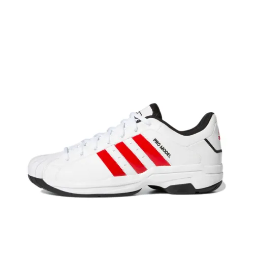 Adidas PRO Model 2G Low Slip Resistant Low Топ Баскетбольные кроссовки для игры Мужской Белый Красный