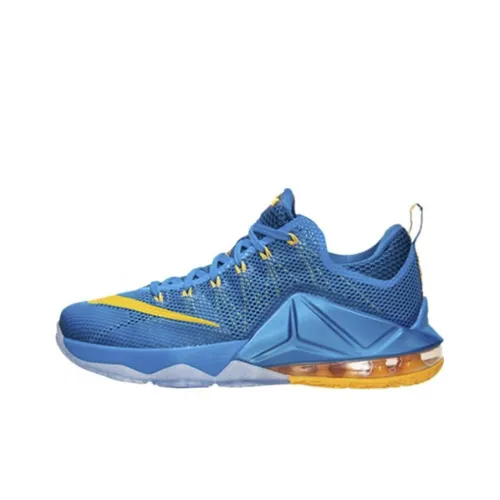 Nike LeBron 12 Low Entourage Anti-Slip Легкий Низкий Топ Баскетбольные Кроссовки для Игры Мужской Синий