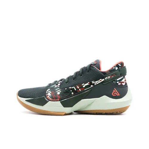 Nike Freak 2 Low Топ Баскетбольные кроссовки для игры Мужской Зеленый оранжевый