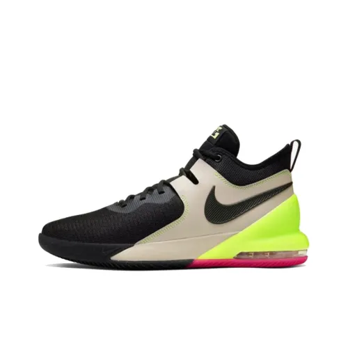 Nike Air Max Impact Пэчворк Амортизация Баланс MID Топ Баскетбольные кроссовки для игры Мужской Черный Зеленый Коричневый