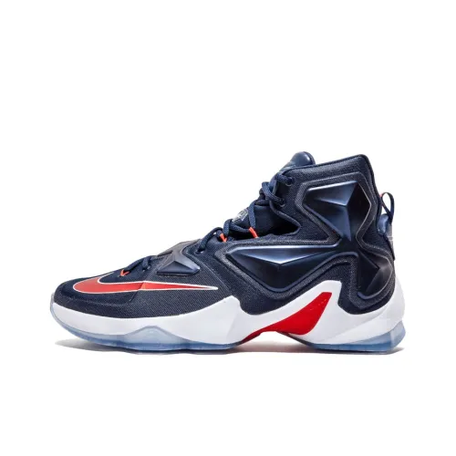 Nike Lebron 13 High Топ Баскетбольные кроссовки для игры Мужской Полночный синий