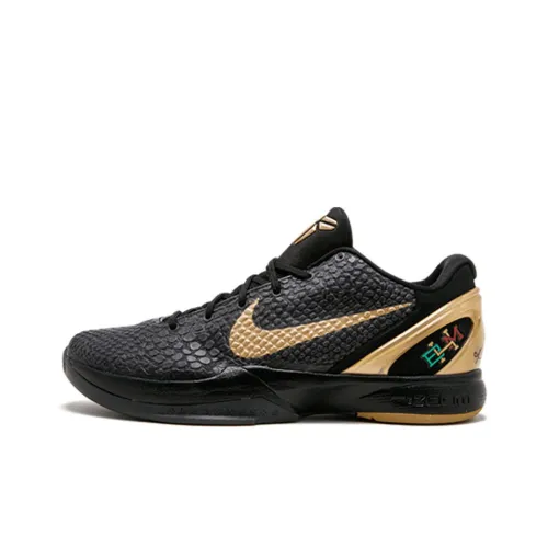 Nike Zoom Kobe 6 BHM Коби 6 Нелипкий Легкий Низкий Топ Баскетбольные кроссовки для игры Мужской Черный Золотой Выпуск 2011 года