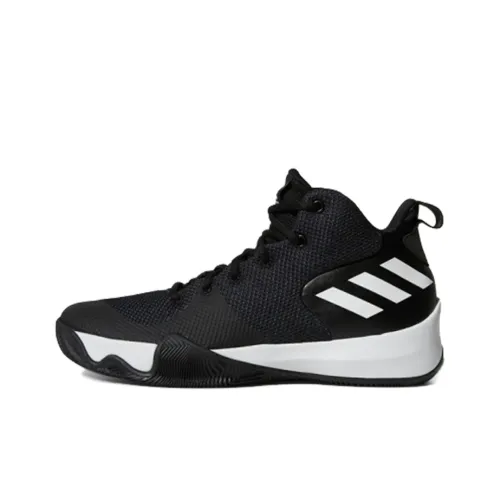 Adidas Explosive Flash Амортизирующие шоки Противоскользящие высокие баскетбольные кроссовки для мужчин Черный Белый