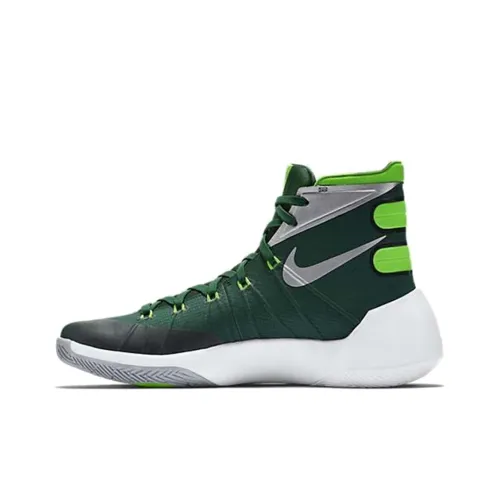 Nike Hyperdunk 15 TB Амортизация Slip-resistant Покрытие Легкий Отскок Баскетбольные кроссовки High Top Унисекс Зеленый