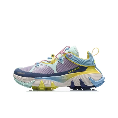 LINING Wu Xing 1 Low Топ Баскетбольные кроссовки Женские Фиолетовый Синий Желтый