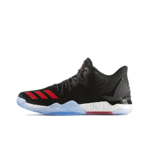 Adidas D Rose 7 Устойчивые к истиранию низкие баскетбольные кроссовки Мужские Черные Красные