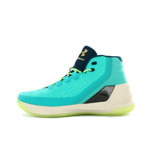 Under Armour Curry 3 Reign Вода Curry 3 High Топ Баскетбольные кроссовки для игры Мужской Зеленый