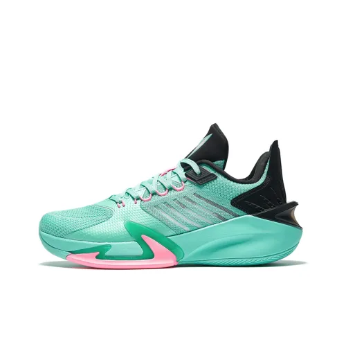 XTEP Light Feather 2nd Slip-resistant Abrasion-resistant Low-top Basketball Shoes Men's Green Black XTEP Light Feather 2nd Противоскользящие Устойчивые к истиранию Низкие Баскетбольные Кроссовки Мужские Зеленый Черный