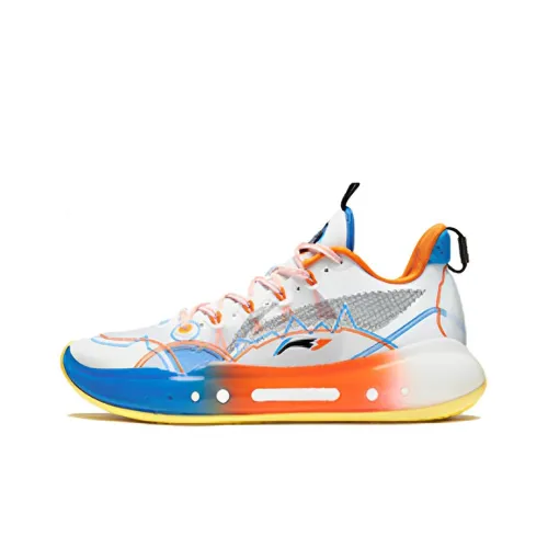 LINING YuShuai 14 䨻 Низкие амортизаторы Устойчивые к истиранию Низкий топ Баскетбольные кроссовки Мужские Белый Красный Синий