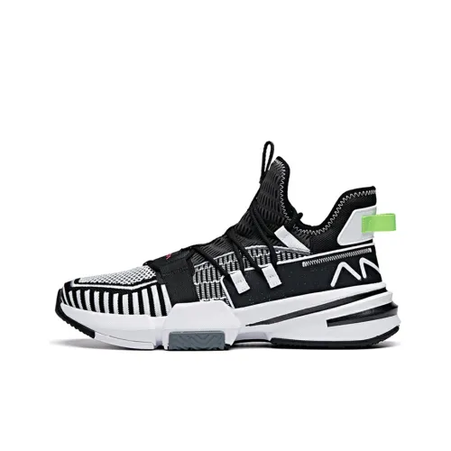 ANTA Frivolous Series Амортизация Износостойкий MID Топ Баскетбольные кроссовки Мужской Черный белый