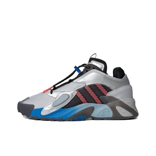 Adidas Originals Streetball Шокаблоки Противоскользящие Низкие Баскетбольные Кроссовки Унисекс Серебристый Черный Синий