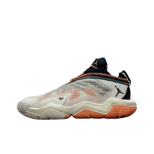 Джордан Why Not .6 'Призрачный' Амортизаторы Устойчивый к истиранию Низкий Топ Баскетбольные кроссовки Мужской Бежево-серый