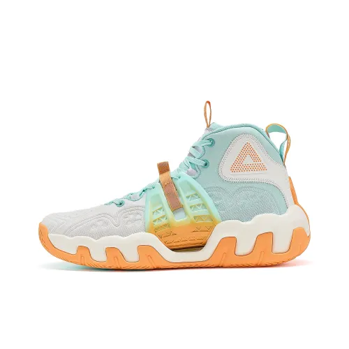 PEAK Yanwu 1,0 Амортизаторы Slip-Resistant Устойчивые к истиранию Высокий Топ Баскетбольные кроссовки для игры Мужские Розовый Зеленый