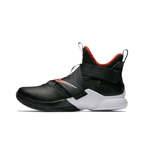 Nike Zoom Soldier 12 Нескользящий Легкий MID Баскетбольные кроссовки для игры Мужской Черный