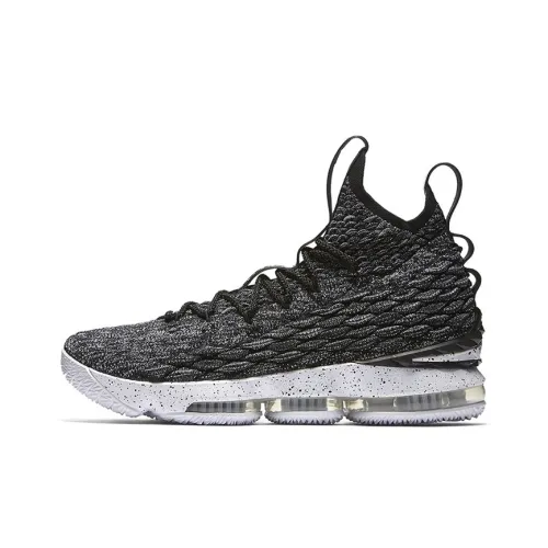 Nike Lebron 15 Ashes Shock Absorbers Slip-Resistant Abrasion-Resistant MID Баскетбольные кроссовки Мужские Серый Белый