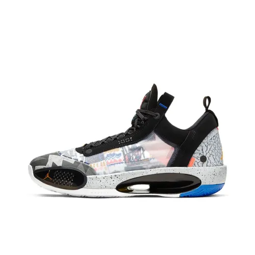 Jordan Air Джордан 34 Low Топ Баскетбольные кроссовки Мужской Черный Белый Международная версия