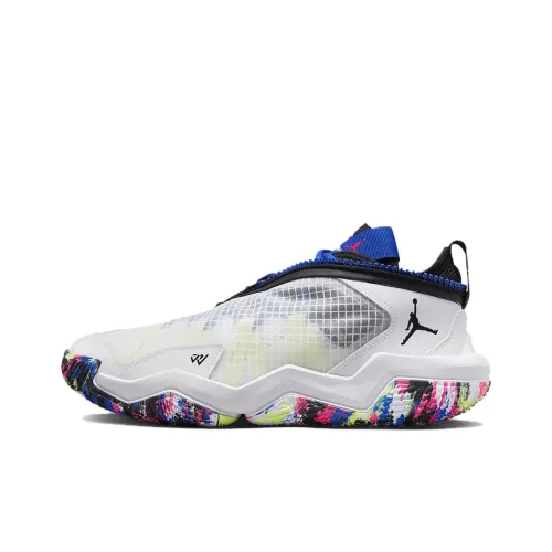 Джордан Why Not 6 'Белый MULTI' Амортизация Противоскользящие Низкие Баскетбольные Кроссовки Унисекс Белый Синий