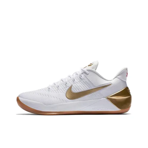 nike Kobe AD Big Stage Золотой Коби 12 Нескользящий Легкий Низкий Топ Баскетбольные кроссовки для игры Мужской Белый Золото