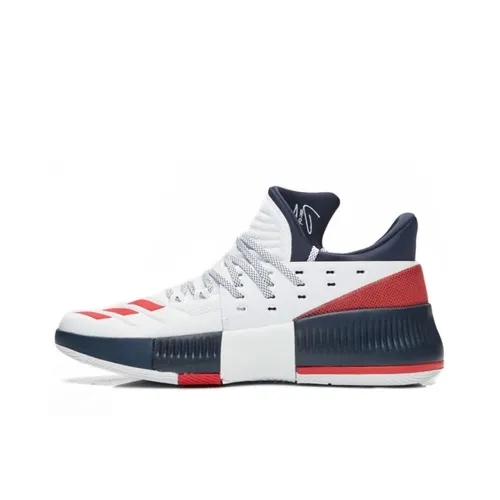 Adidas D Lillard 3 Lillard USA Team Амортизация Противоскользящий Легкий MID Баскетбольные кроссовки Мужской Синий Белый
