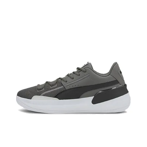 PUMA Clyde Hardwood Team Амортизация Противоскользящий Поддерживающий Легкий Низкий Топ Баскетбольные Кроссовки Унисекс Серый Черный