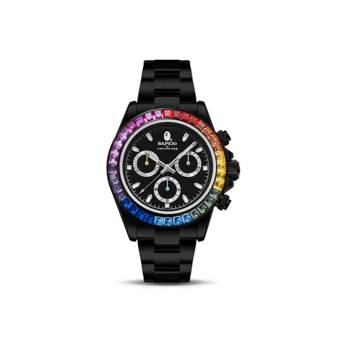 A BATHING APE Кварцевый механизм нержавеющая сталь ремешок мужские часы черный циферблат