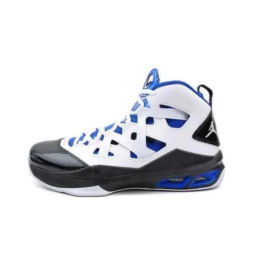 Jordan Melo M9 High Топ Баскетбольные кроссовки для игры Мужской Белый Синий Черный