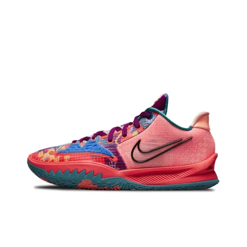 Nike Kyrie Low 4 EP '1 World 1 People' Irving Low Топ Баскетбольные кроссовки для игры Унисекс Розово-красный Азиатская версия
