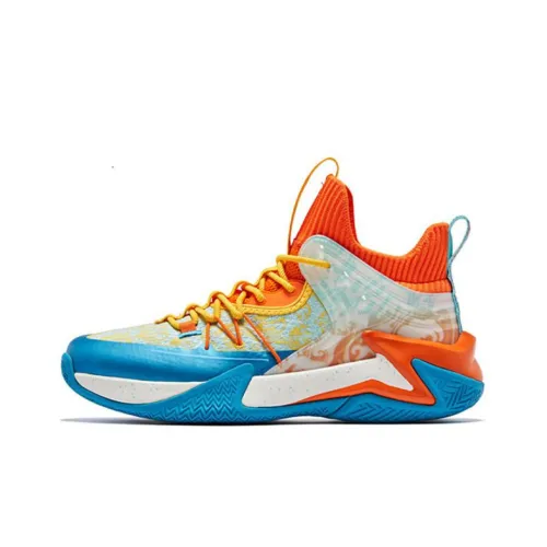 QIAODAN Broken Shadow 1,0 Амортизаторы Slip-resistant Низкие Баскетбольные кроссовки Мужские Оранжевые