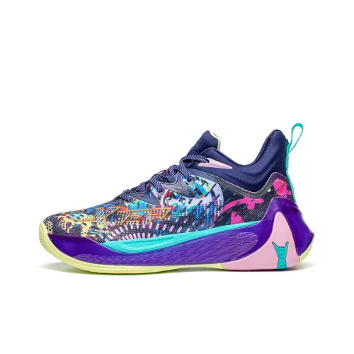 XTEP Monster 3,0 MID Топ Баскетбольные кроссовки для игры Мужской Фиолетовый