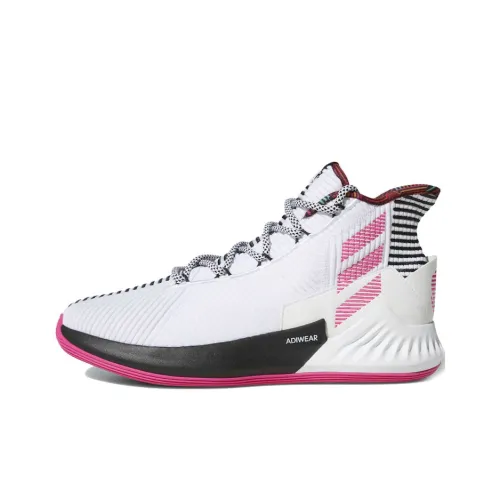 Adidas D Rose 9 Ross Шокаблоки Противоскользящие MID Баскетбольные кроссовки Мужские Белый Черный Розовый
