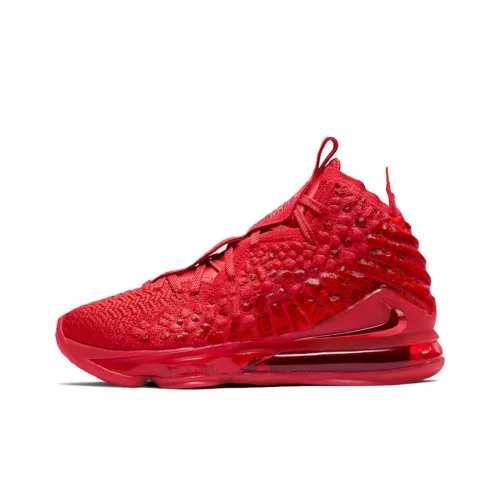 Nike Lebron 17 Red Carpet Non Slip Легкий MID Баскетбольные кроссовки Мужской Красный Международная версия
